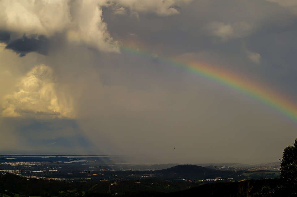 Rainbow Sky Weather Clouds Rain Change Front