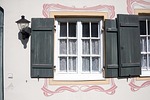 art nouveau, window, shutters