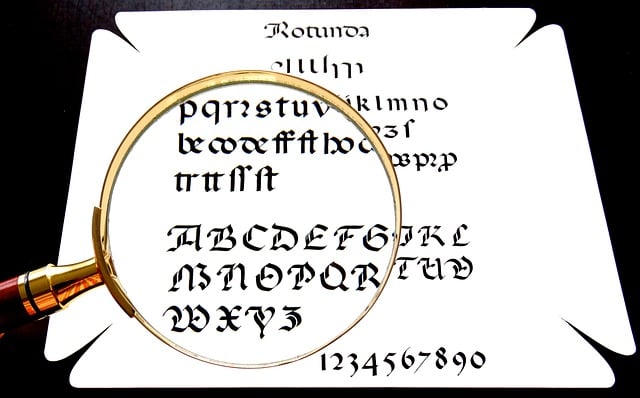 Free magnifying glass calligraphy writing illustration