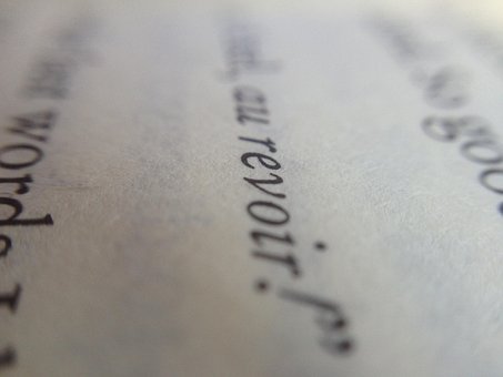 Buchen, Schriftart, Auf Wiedersehen