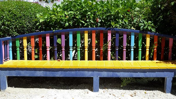 Free Bench Colourful photo and picture