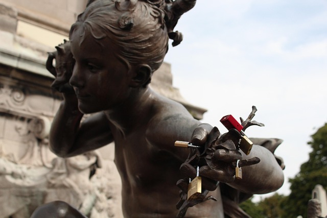 Mädchen, Sperren, Liebe, Statue