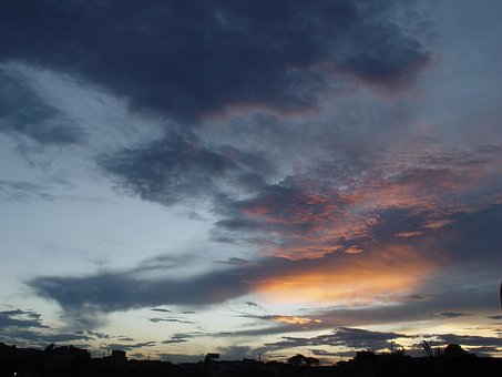 日落, 天空, 蓝色的, 自然, 景观, 蓝天, 太阳, 日出, 户外的, 晚上
