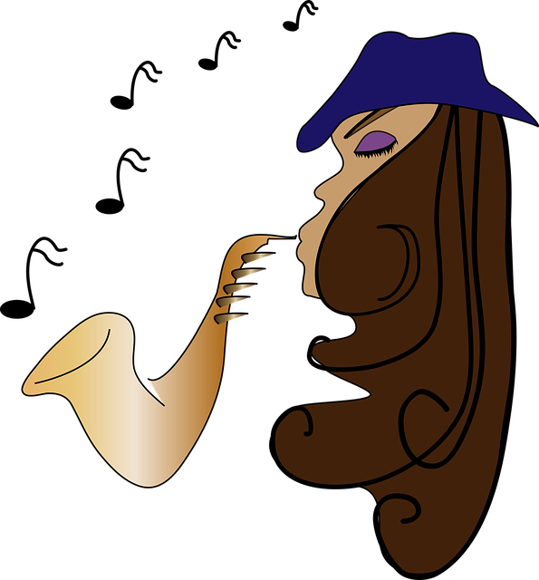 Free jazz musician saxophone vector