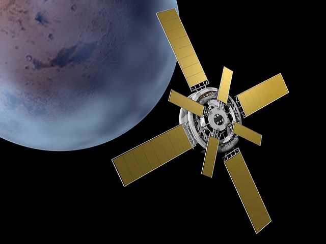Free satellite solar panels space illustration