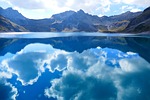 lüner lake, clouds, mirroring