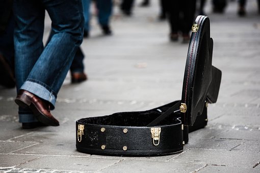 Guitar Case, Street Musicians, Donate