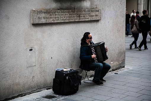Straßenmusiker, Akkordeon, Musiker