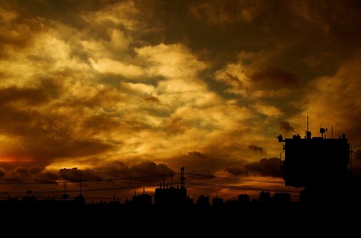 Industria, Puesta De Sol, Ciudad