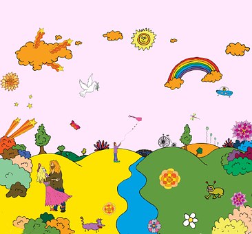 Hippie, Woodstock, Arte, Üeace, Dibujo