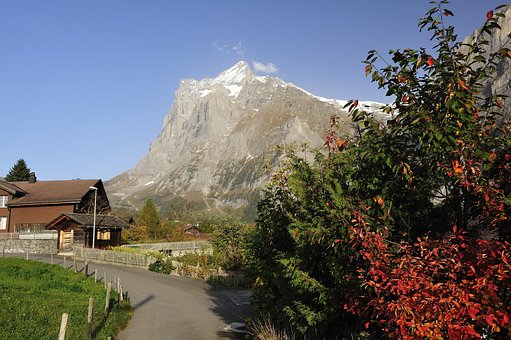 Grindelwald, Gebirge, Bauernhaus, Herbst