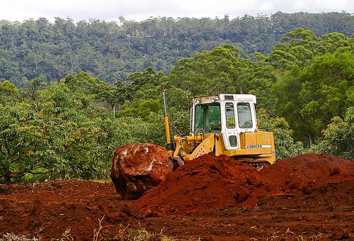 Earth Works, Digger, Boulder, Rock