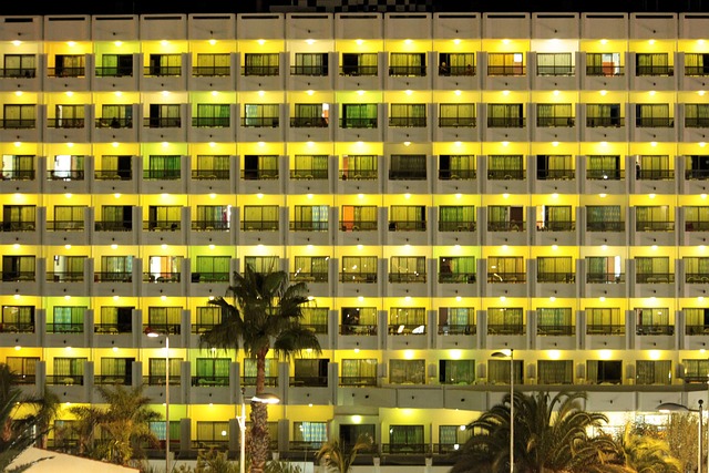 Hotel, Nat, Arkitektur, By, Bygning