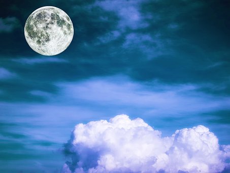 Lua Cheia, Natureza, Céu Azul, Céu