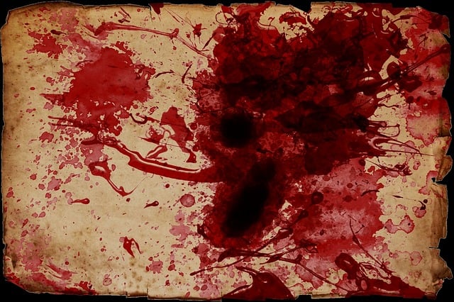 Free blood spatter scroll grunge illustration