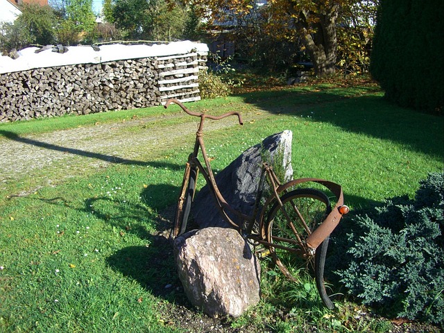 Fiets, Oud, Roestig, Krom, Hout, Roest