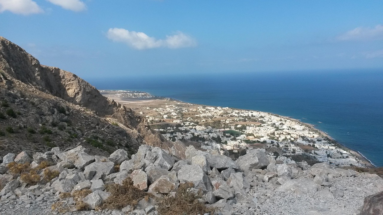 Kamari Beach auf Santorini