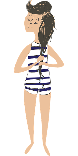 Free bathing suit girl swim vector