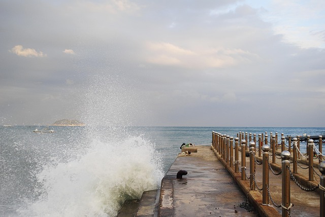 Ozean, Wellen, Himmel, Verwischen, Geoje