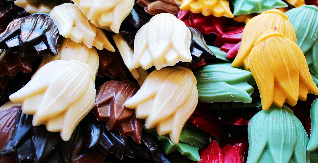 Tulipaner, Chokolade, Flerfarvet, Masser