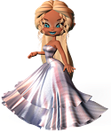 ball gown, cartoon, woman