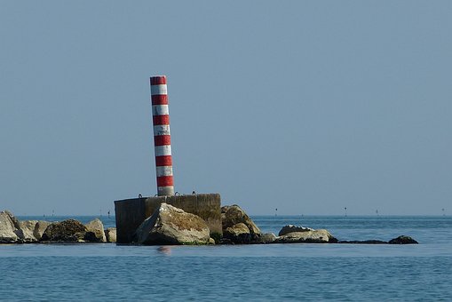 Meer, Adria, Säule, Streifen, Steine