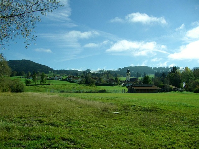 Allgäu, Groente, Blauw, Kerktoren