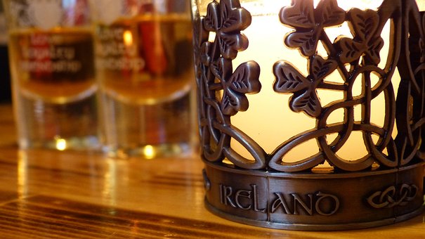 Leuchter, Kerze, Feuer, Irland, Whiskey
