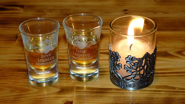 Whiskey, Ruckartig, Kerze, Leuchter