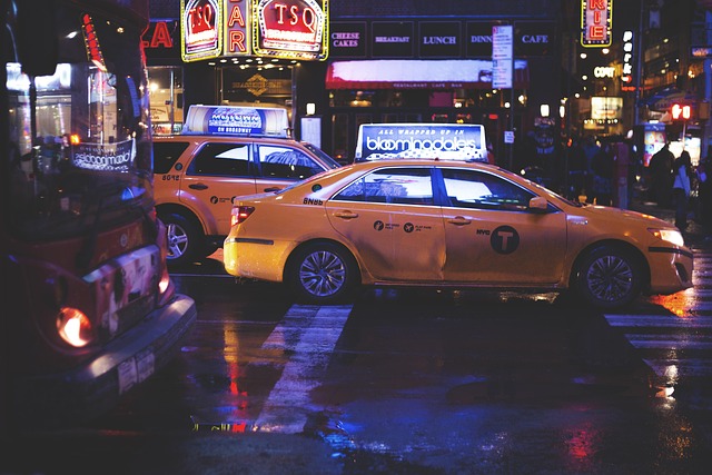 Taxi, New York, Drosje, By, Urban, Gate