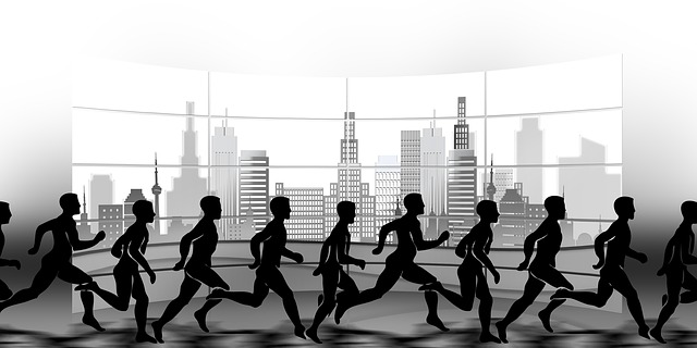 Free marathon hectic stress illustration