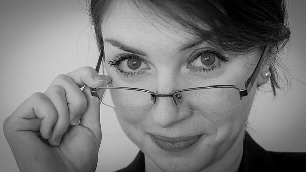 Frau, Mädchen, Brille, Brille, Brille