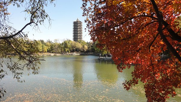 China, Reizen, Landschap, Herfst, Red
