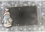 snow man, board, snowflakes