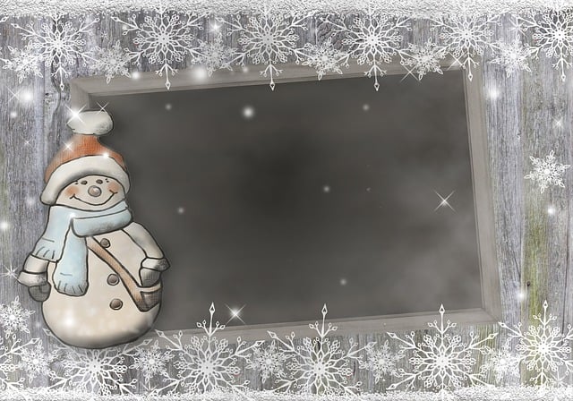 Free snowman board snowflakes illustration