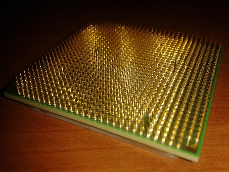 Stifter, Cpu, Processor, Guld, Computer
