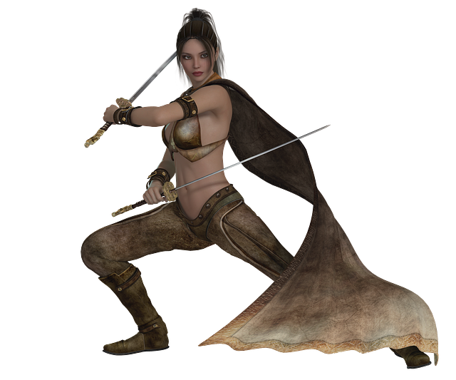 Free woman warrior elegant illustration