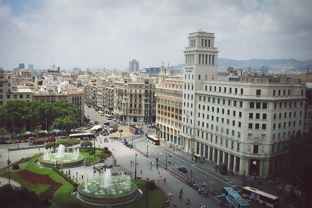 Barcelona, Španělsko, Město, Šedá