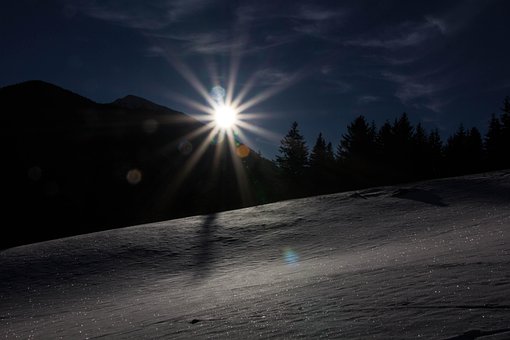 Winternacht, Schnee, Winterlandschaft