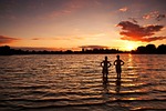 badesee, swim, children