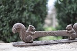doormat, squirrel, iron