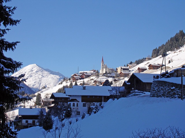 Dorf, Landschaft, Winter, Schnee, Kalt