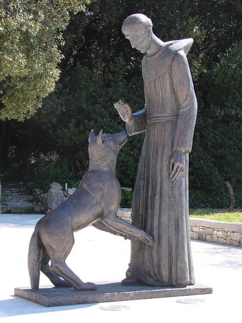 Heiliger, Statue, Hund, Kirche, Glaube