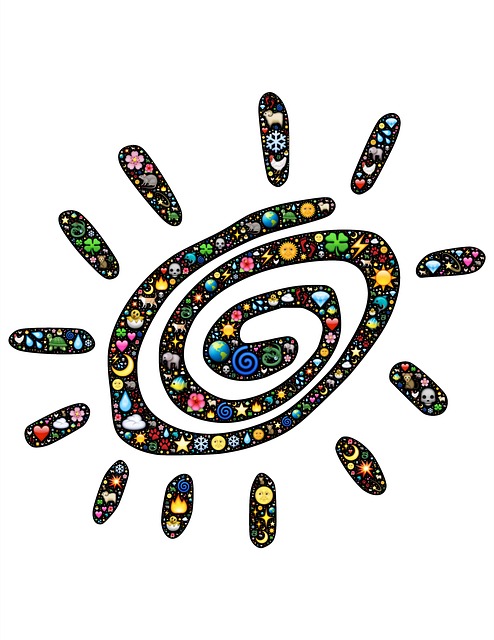 Free spiral sun rays illustration