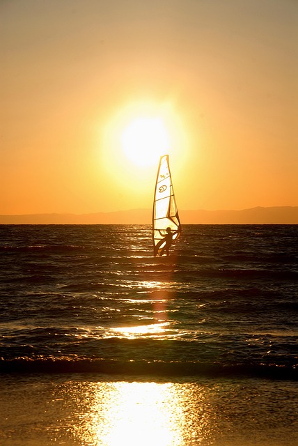 Free Windsurfing Evening Glow photo and picture