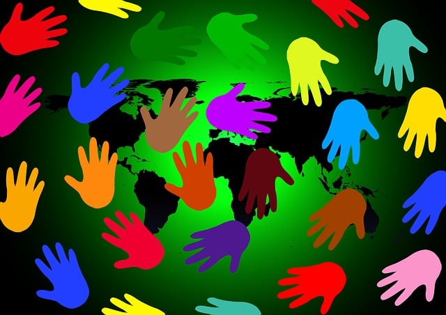 Free hands black green illustration