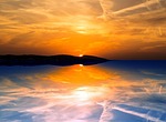 evening, reflection, sunset