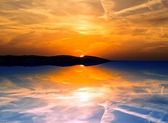 Evening, Reflection, Sunset, Sky