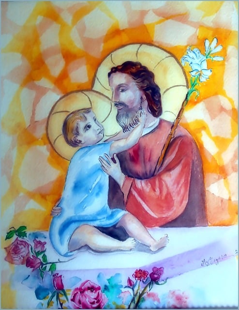 Joseph, Baby, Jesus, Malen, Christus