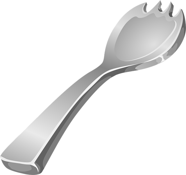 Free fork metallic steel vector